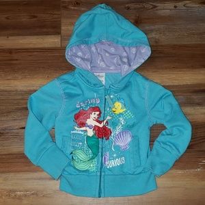 Disney zip-up ARIEL hoodie size 2